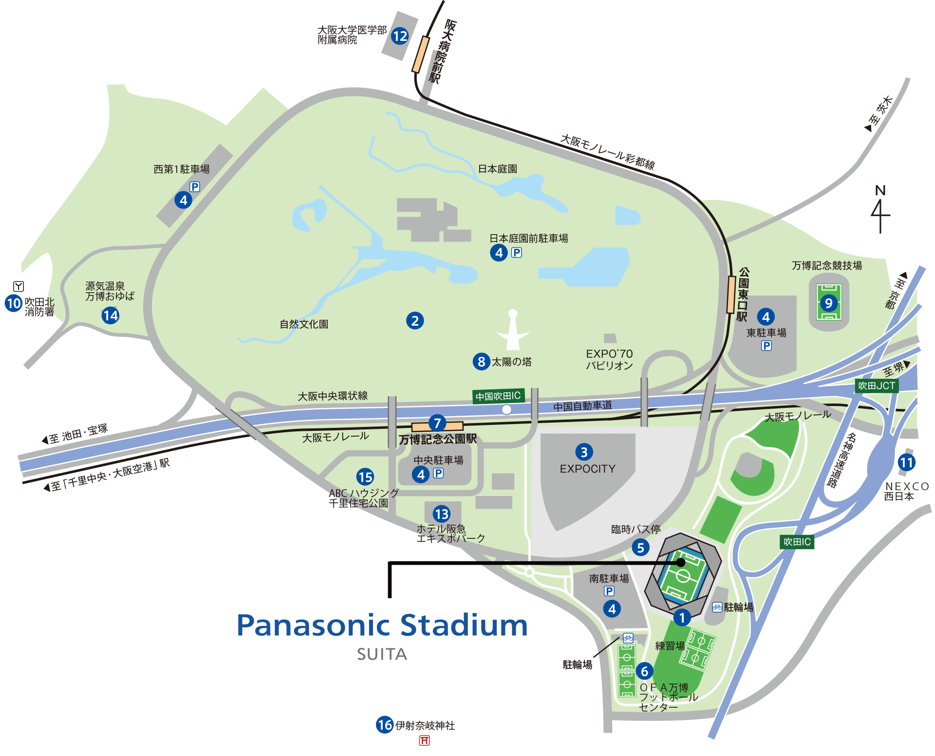 スタジアム周辺施設地図